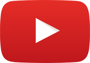 A red rounded rectangle with a white triangle in the center, pointing right. This is the YouTube logo, symbolizing a play button for videos.